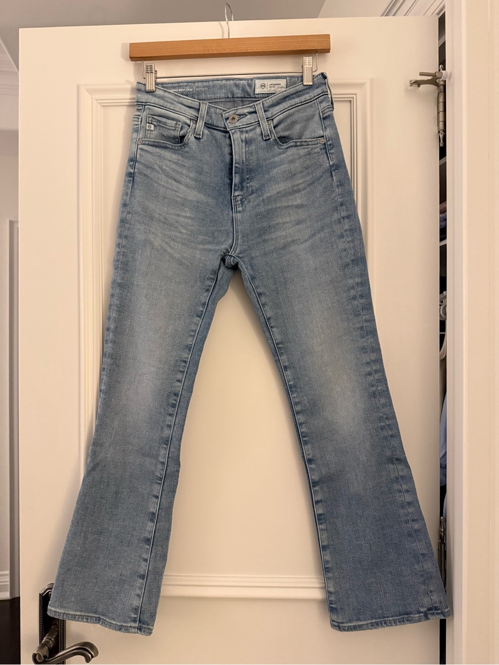 Ag Adriano Goldschmied Light Wash Cropped Flare Jeans
